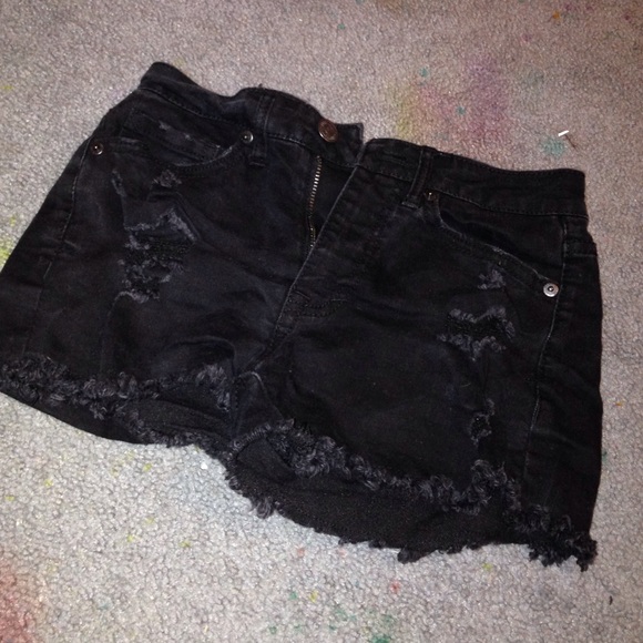 Black ripped shorts