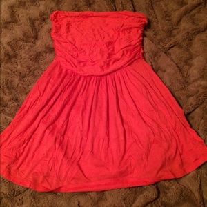 Orange flowy tube top