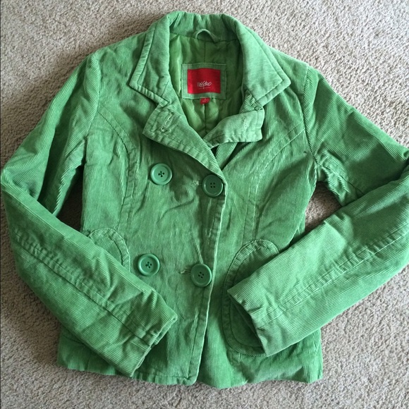 Green corduroy fall coat