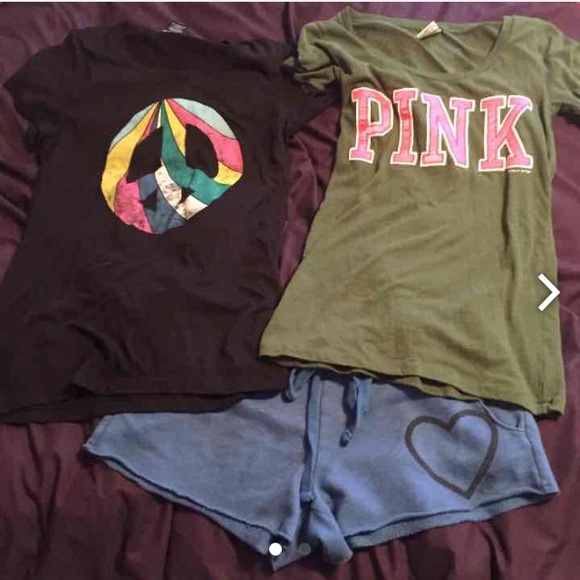 PINK bundle- 2 pair shorts 2 tees