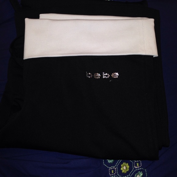 Black and white Bebe yoga pants