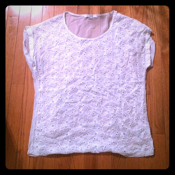 White Flower Chiffon Top!
