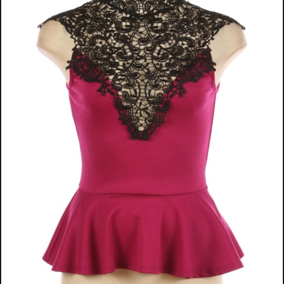 BLACK peplum top NWOT