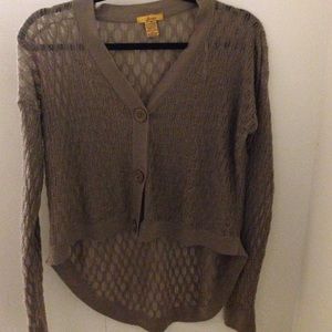 High/low light brown cardigan