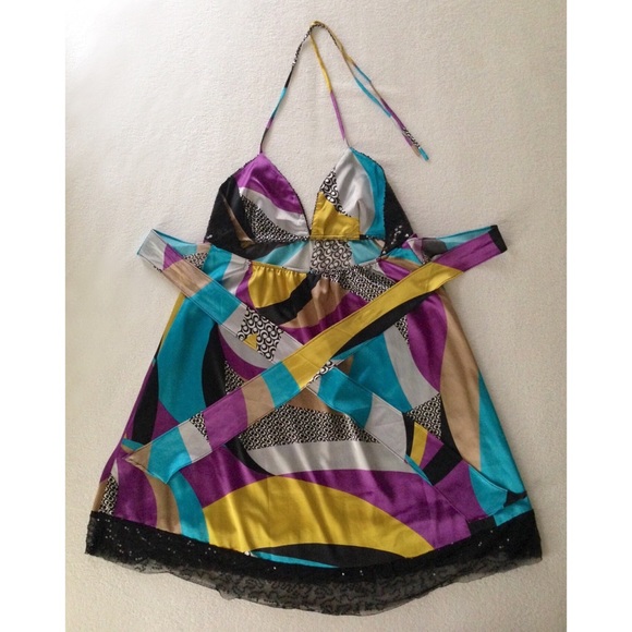 🎉Slinky Halter Party Dress Sexy Cocktail - Picture 3 of 4