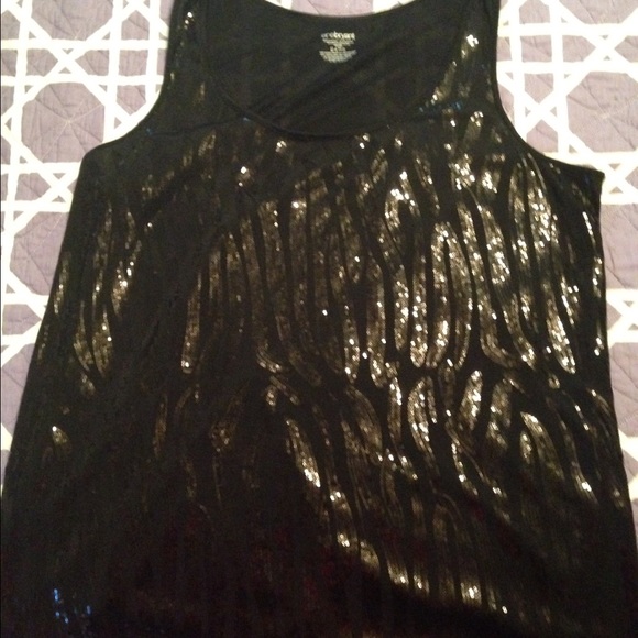 Black Sequin Tank - Lane Bryant