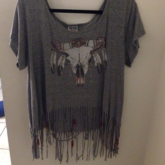 Fringe Junk Food Clothing t-shirt w/ beads