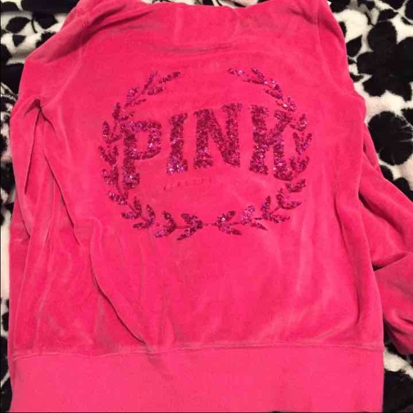Pink velour Victoria's Secret zip up