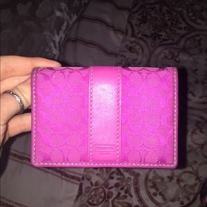 AUTHENTIC Hot Pink Coach Card Wallet