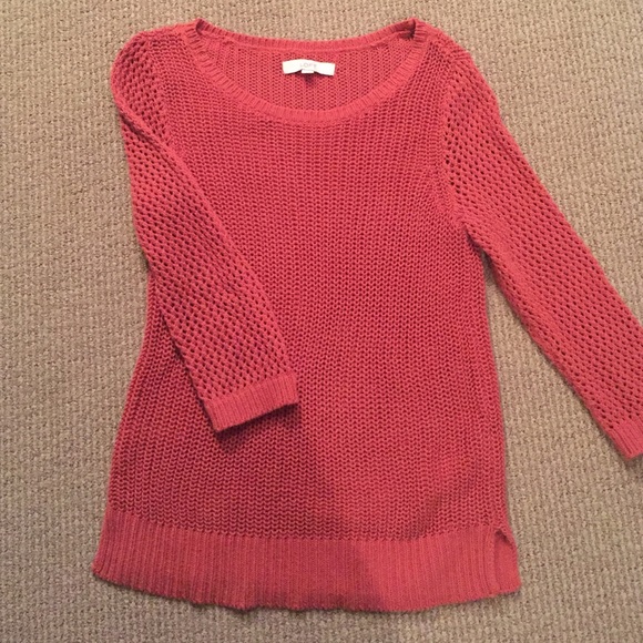 Loft knitted sweater in burnt orange