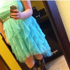 High-low formal dress.