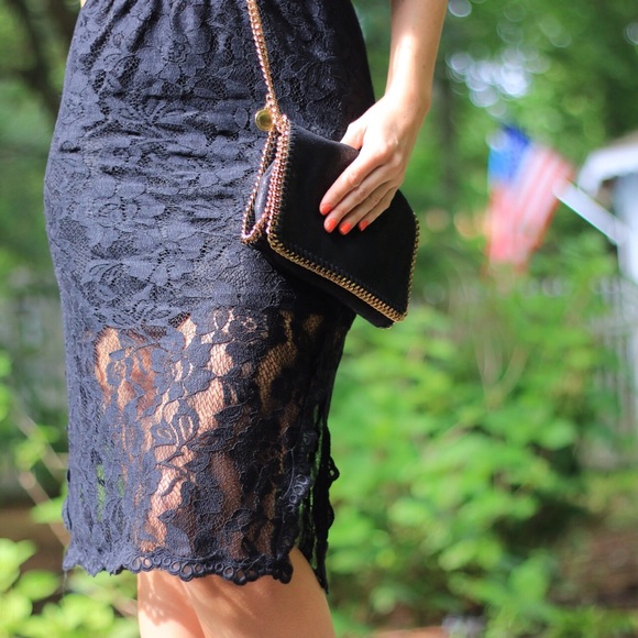 SOLD OUT▫️Black Lace High Waist Skirt - Picture 4 of 4