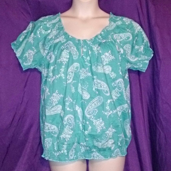 Beautiful Teal Paisley Top