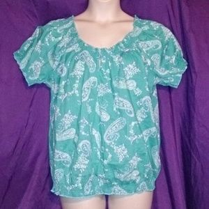 Beautiful Teal Paisley Top