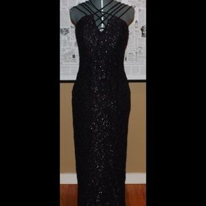 Unique Black Floor length gown