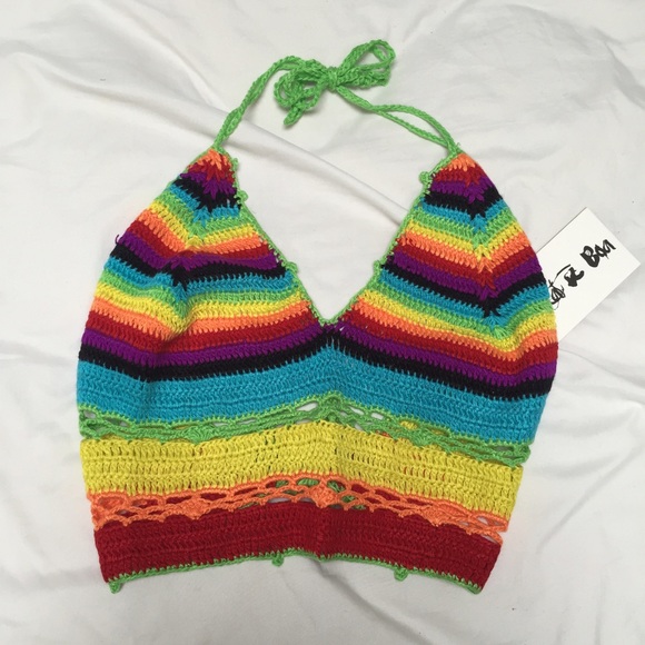 Rainbow Crochet Top