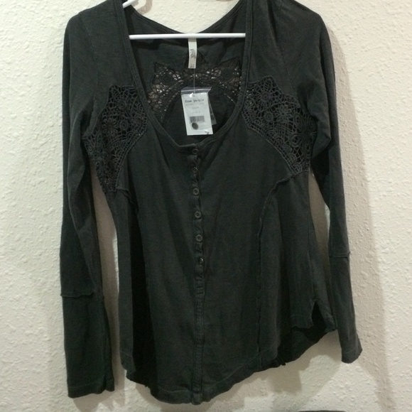 Free people black long sleeve