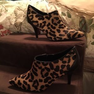 Leopard booties.  Calvin Klein.