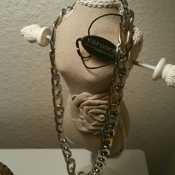 Ed Force Chain Link Necklace, Two Toned