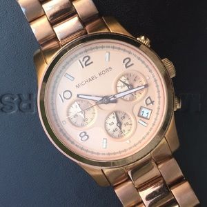 Michael Kors oversized rose gold plated wristwatch