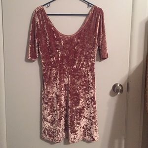 Pink velvet dress