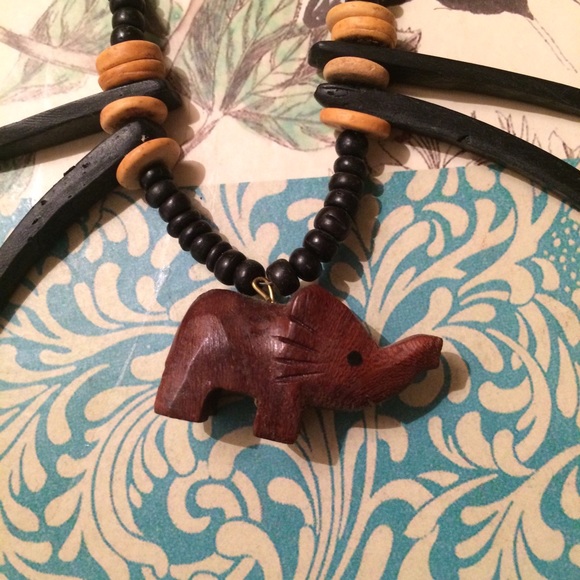Hand made Wooden Elephant Necklace - Picture 3 of 4