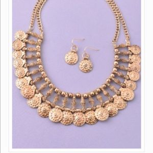 Gold Hammered Statement Necklace