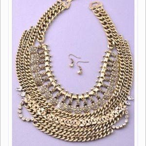 Gold Link Statement Necklace