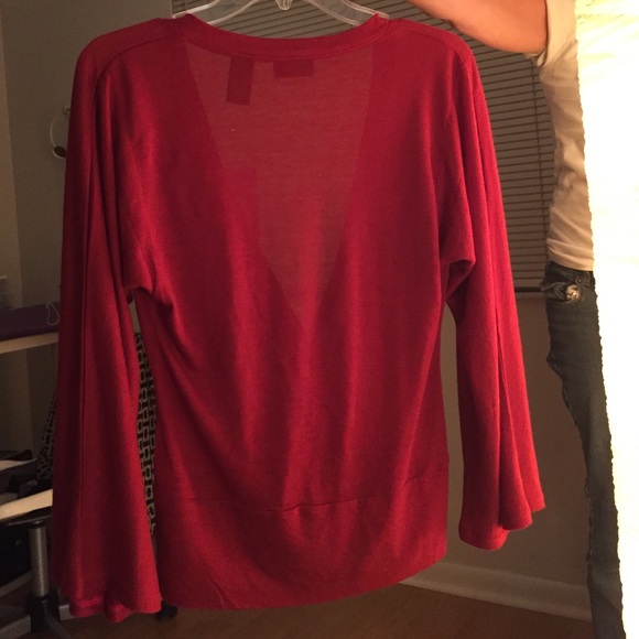 Red women's cardigan - Picture 2 of 2