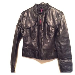 Black faux leather jacket