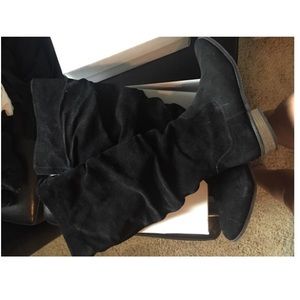 Black suede Steve Madden boots