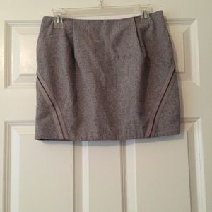 Woolen Mini Trouvé Skirt with Zipper Details