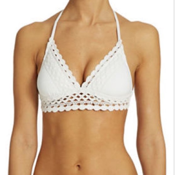 Becca Other - Boho White crochet bikini or crop halter top