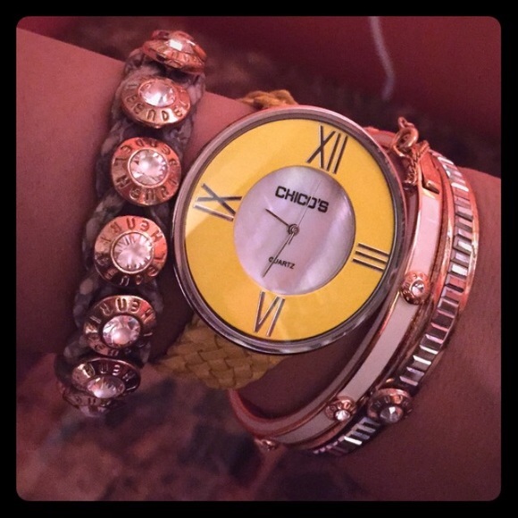 Chico's watch with weaved band - looks new - nice - Picture 2 of 4