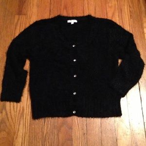 Black fuzzy Delia's cardigan