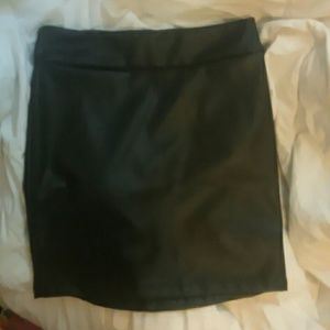 Polyester Leather looking mini skirt