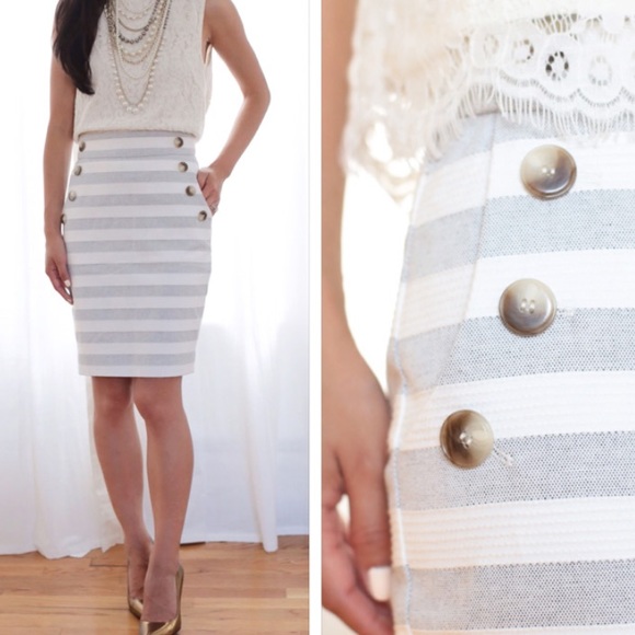 New Ann Taylor Striped Pencil Skirt