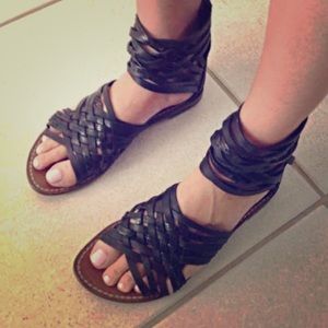Black Gladiator Sandals