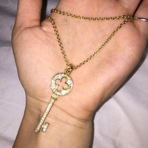 Tiffany's inspired golden key with stones