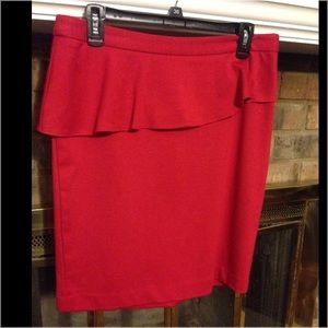 Cynthia Rowley Red peplum skirt.,
