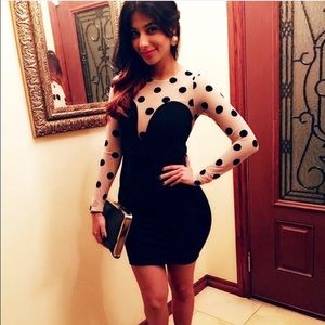 Polka dot mesh dress