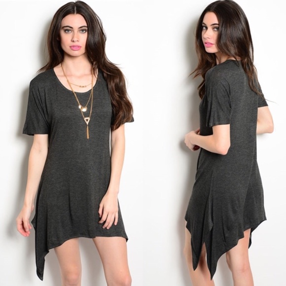 Charcoal Gray T-Shirt Dress