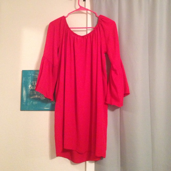 Red off the shoulder dress from Apricot Lane! New!