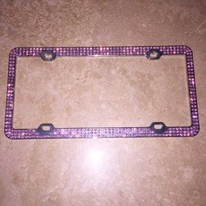 Pink Rhinestone License Plate Frame