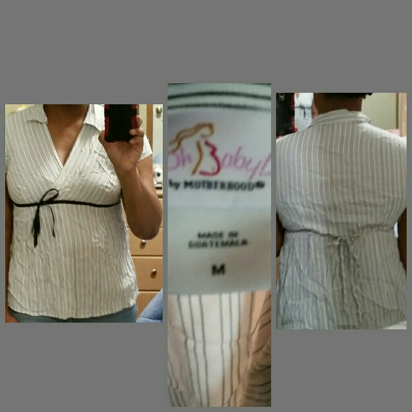🙌Maternity vertical striped wrap shirt