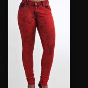 Red Acid Wash Jeans in size 16