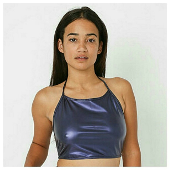 shiny halter top