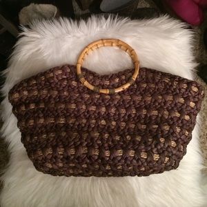 Brown Basket Weave Purse