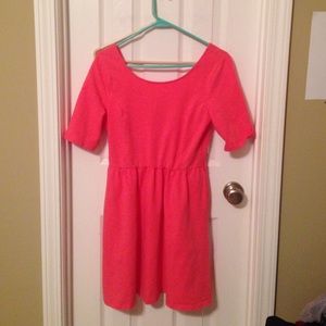 Coral Back Cut dress