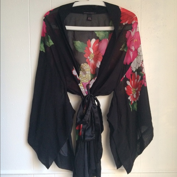 Victoria Secret Black Japanese Style Kimono